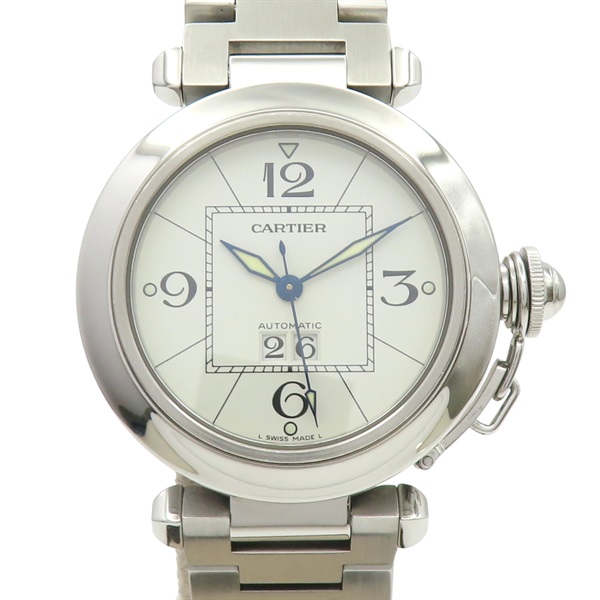 白色錶盤 不鏽鋼 Pasha C 腕錶【Cartier 卡地亞】 W31055M7(2475)