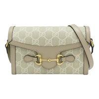 卡其色 GG Supreme帆布 1955 Horsebit 肩背包 699296【GUCCI 古馳】 699296