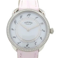 白色錶盤 皮帶 不鏽鋼 鑽框 Arceau 腕錶【HERMES 愛馬仕】 AR13.430