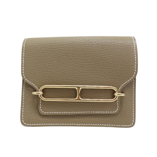 大象灰 山羊皮 Roulis Slim Wallet 零錢包 B刻【HERMES 愛馬仕】