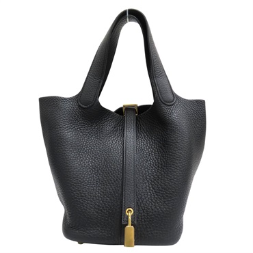 黑色 Taurillon牛皮 Picotin Lock 18 手提包 C刻 金扣【HERMES 愛馬仕】 C刻/BK