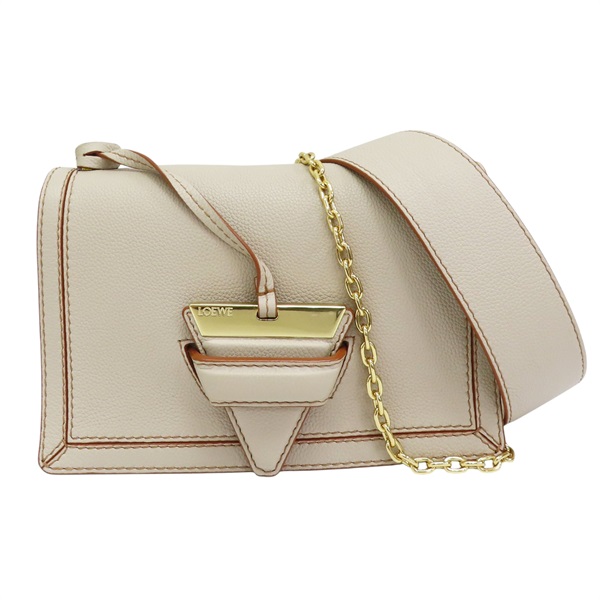 米色 牛皮 Barcelona 肩背包【LOEWE 羅威】 303.12.W89