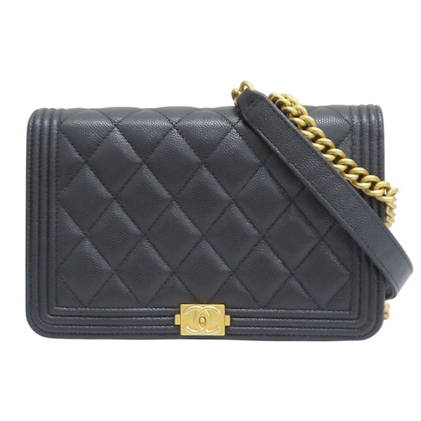 黑色 牛皮 荔枝紋 Boy Woc 肩背包 AP1117【CHANEL 香奈兒】 AP1117