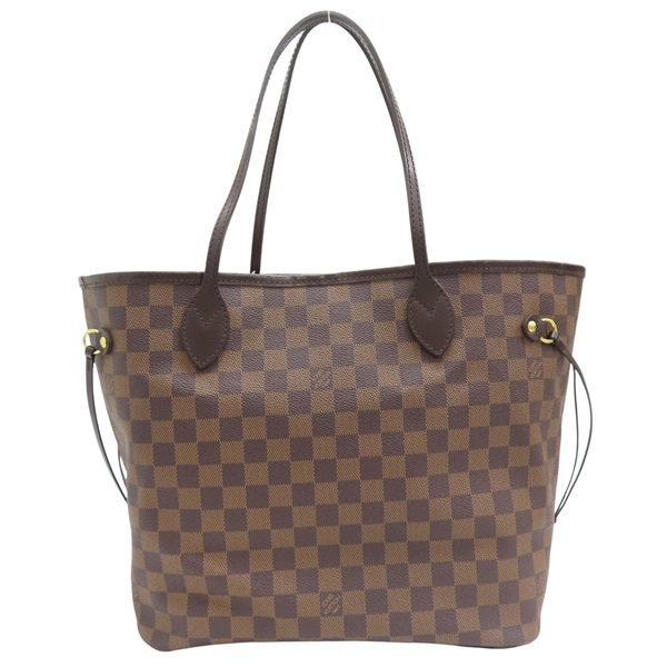 棕色 棋盤格帆布 Neverfull MM 托特包【LOUIS VUITTON LV 路易威登】 N51105