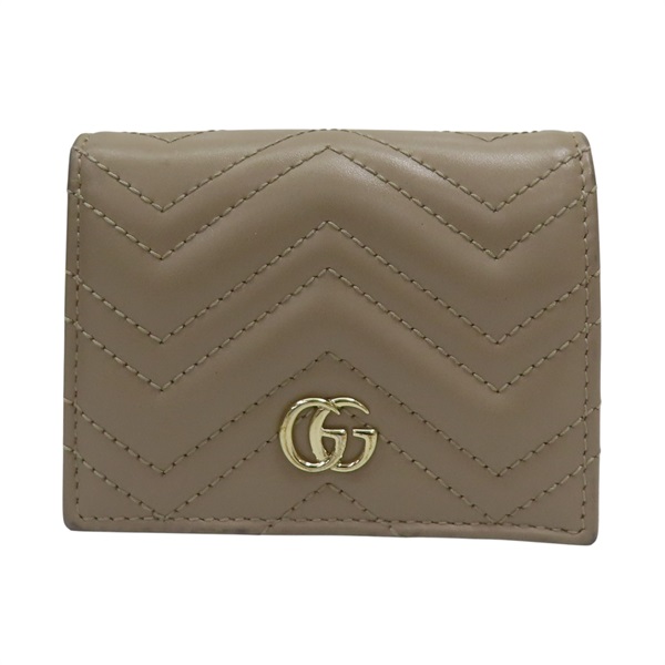 棕色 牛皮 GG Marmont 兩折短夾 466492【GUCCI 古馳】 466492