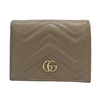 棕色 牛皮 GG Marmont 兩折短夾 466492【GUCCI 古馳】 466492
