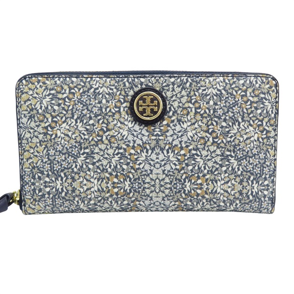 藍色 PVC塗層帆布 拉鍊長夾【 TORY BURCH 托里伯奇 】