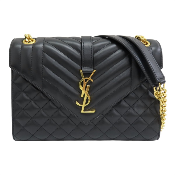 黑色牛皮 Envelope Medium 肩背包 600185【SAINT LAURENT YSL 聖羅蘭】 600185