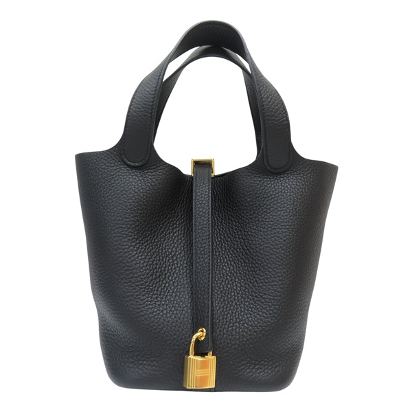 黑色 Taurillon牛皮 Picotin Lock 18 手提包 B刻 金扣【HERMES 愛馬仕】 B刻