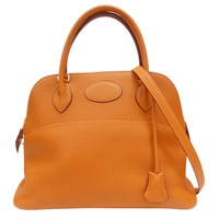 橘色 TC牛皮 Bolide 31 柏莉包 兩用包 □I刻 銀扣 無鎖頭【HERMES 愛馬仕】 No key