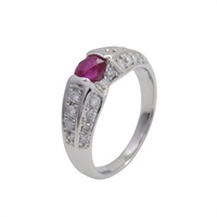 PT900鉑金 紅寶石 鑽石戒指【JEWELRY 無品牌珠寶】 Ruby 9.0g