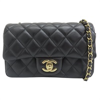 黑色 羊皮 鍊帶 Mini Coco 肩背包 金釦【CHANEL 香奈兒】 AS5219