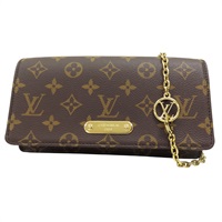 棕色 原花 帆布 Wallet On Chain Lily 鍊帶 肩背包 M82509【LOUIS VUITTON LV 路易威登】 M82509
