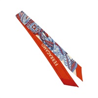 橘色 真絲 絲巾【Salvatore Ferragamo菲拉格慕】