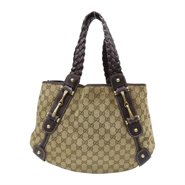 棕色 緹花帆布 手提包【GUCCI 古馳】  162900