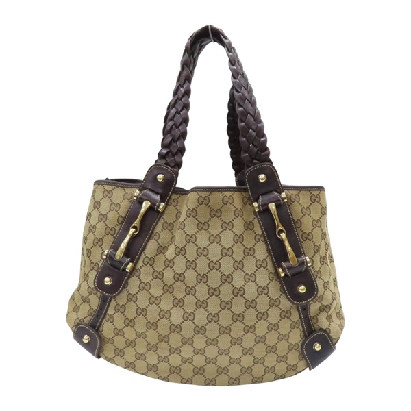 棕色 緹花帆布 手提包【GUCCI 古馳】 162900