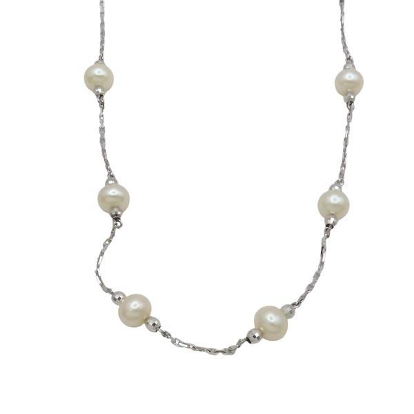 14K白金 珍珠 項鍊【JEWELRY 無品牌珠寶】 Pearl Necklace 7.8g