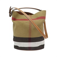 棕色 帆布 Ashby Hobo 手提包 【BURBERRY 巴寶莉】 3945742