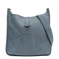 藍色 Taurillon牛皮 Evelyne TGM 肩背包 □Q刻 銀扣【HERMES 愛馬仕】