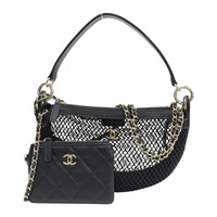 黑色 羊皮 尼龍網格 兩用包 AP4573【CHANEL 香奈兒】 AP4573