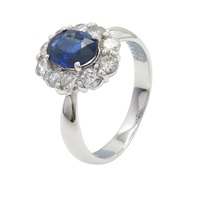 藍寶石 0.61ct鑽石 PT900鉑金 戒指【JEWELRY 無品牌珠寶】