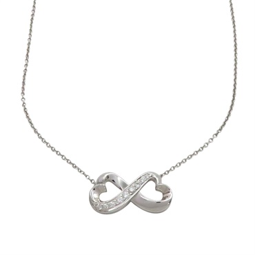 18K白金 鑽石 Double Loving Heart 項鍊【Tiffany & Co 蒂芬妮】