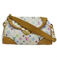 白彩 PVC帆布 Beverly MM 肩背包【LOUIS VUITTON LV 路易威登】 M40203