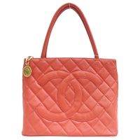 橘色 菱格紋 荔枝牛皮 手提包 染色【CHANEL 香奈兒】 A01804