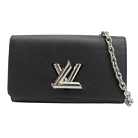 黑色 EPI水波紋 Twist Chain Wallet 肩背包【LOUIS VUITTON LV 路易威登】 M62038