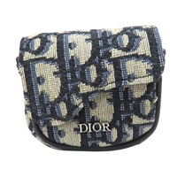 藍色 Oblique帆布 扣式 耳機套【Dior 迪奧 】