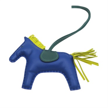 藍/綠/黃色 Agneau milo羊皮 Rodeo MM 馬 吊飾 A刻【HERMES 愛馬仕】