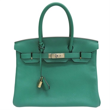 絲絨綠 Togo牛皮 Birkin 30 柏金包 手提包 C刻 銀扣【HERMES 愛馬仕】 C刻