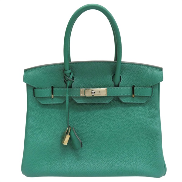 絲絨綠 Togo牛皮 Birkin 30 柏金包 手提包 C刻 銀扣【HERMES 愛馬仕】 C刻