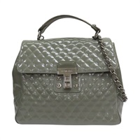 綠色 漆皮 鍊帶 肩背包 (變色)【CHANEL 香奈兒】