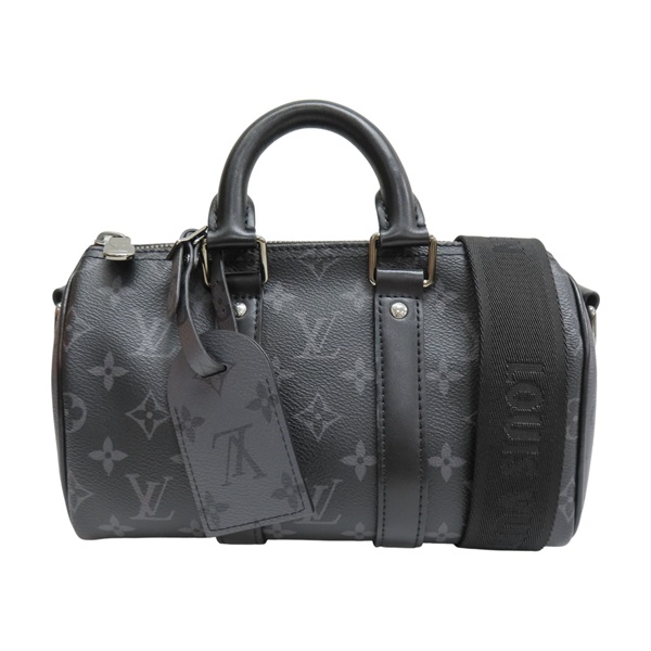 黑色 原花 Eclipse帆布 Keepall Bandouliere 25 兩用包【LOUIS VUITTON LV 路易威登】 M46271