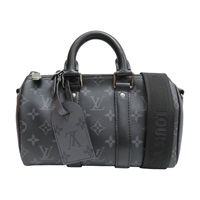 黑色 原花 Eclipse帆布 Keepall Bandouliere 25 兩用包【LOUIS VUITTON LV 路易威登】 M46271