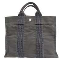 灰色 帆布 Herline PM 手提包【HERMES 愛馬仕】
