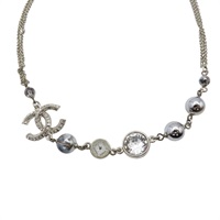 黑色 銀色 水鑽 珠珠 項鍊【CHANEL 香奈兒】