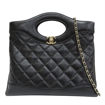 黑色 牛皮 31肩背包 金釦【CHANEL 香奈兒】 AS4853