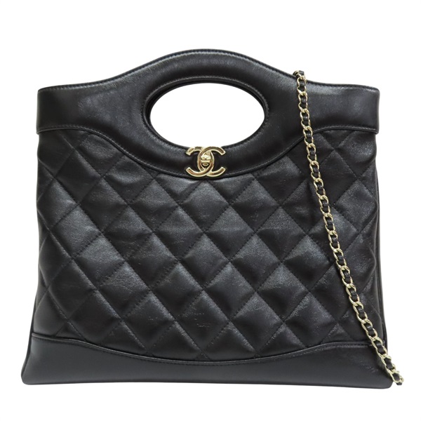 黑色 牛皮 31肩背包 金釦【CHANEL 香奈兒】 AS4853