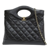 黑色 牛皮 31肩背包 金釦【CHANEL 香奈兒】 AS4853