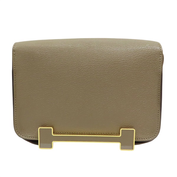 大象灰 Chevre皮革 Geta 肩背包 U刻【HERMES 愛馬仕】