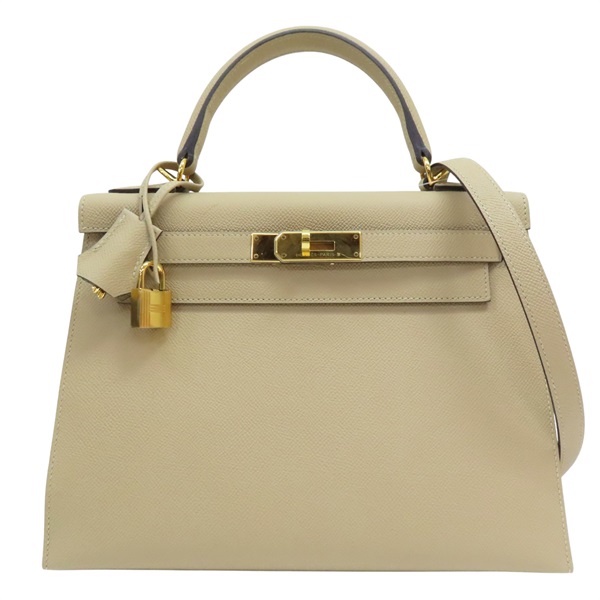 風衣灰 Epsom牛皮 Kelly 28 凱莉包 兩用包 Y刻 金扣【HERMES 愛馬仕】