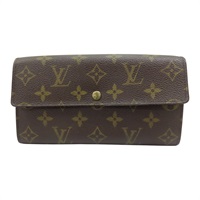 棕色 原花帆布 Sarah 扣式長夾【LOUIS VUITTON LV 路易威登】 M61726