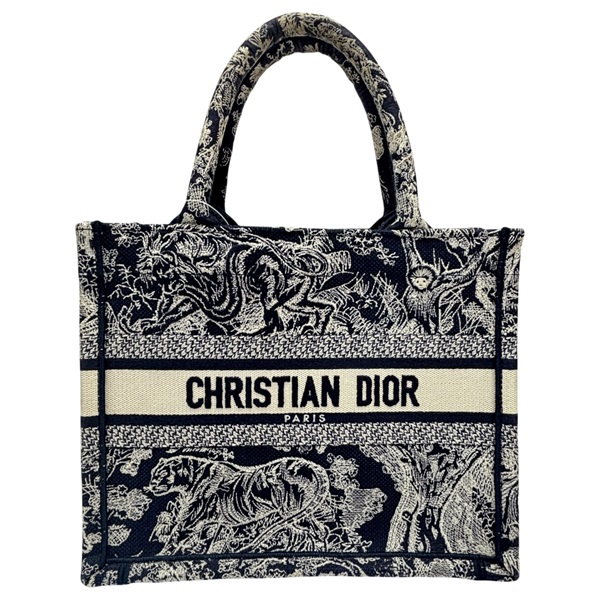 藍/白色 刺繡帆布 Book Tote 小號 手提包【Dior 迪奧】