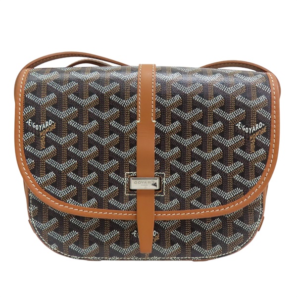 棕色 Goyardine帆布 Belvedere PM 肩背包【GOYARD 高雅德】