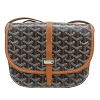 棕色 Goyardine帆布 Belvedere PM 肩背包【GOYARD 高雅德】