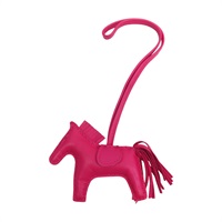 桃紅色 羊皮 RODEO PM 小馬 吊飾 Y刻【HERMES 愛馬仕】