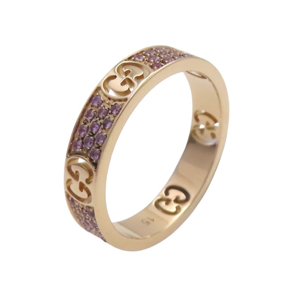 18K玫瑰金 鑲鑽 戒指 15【GUCCI 古馳】 163043