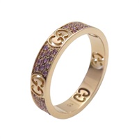 18K玫瑰金 鑲鑽 戒指 15【GUCCI 古馳】 163043